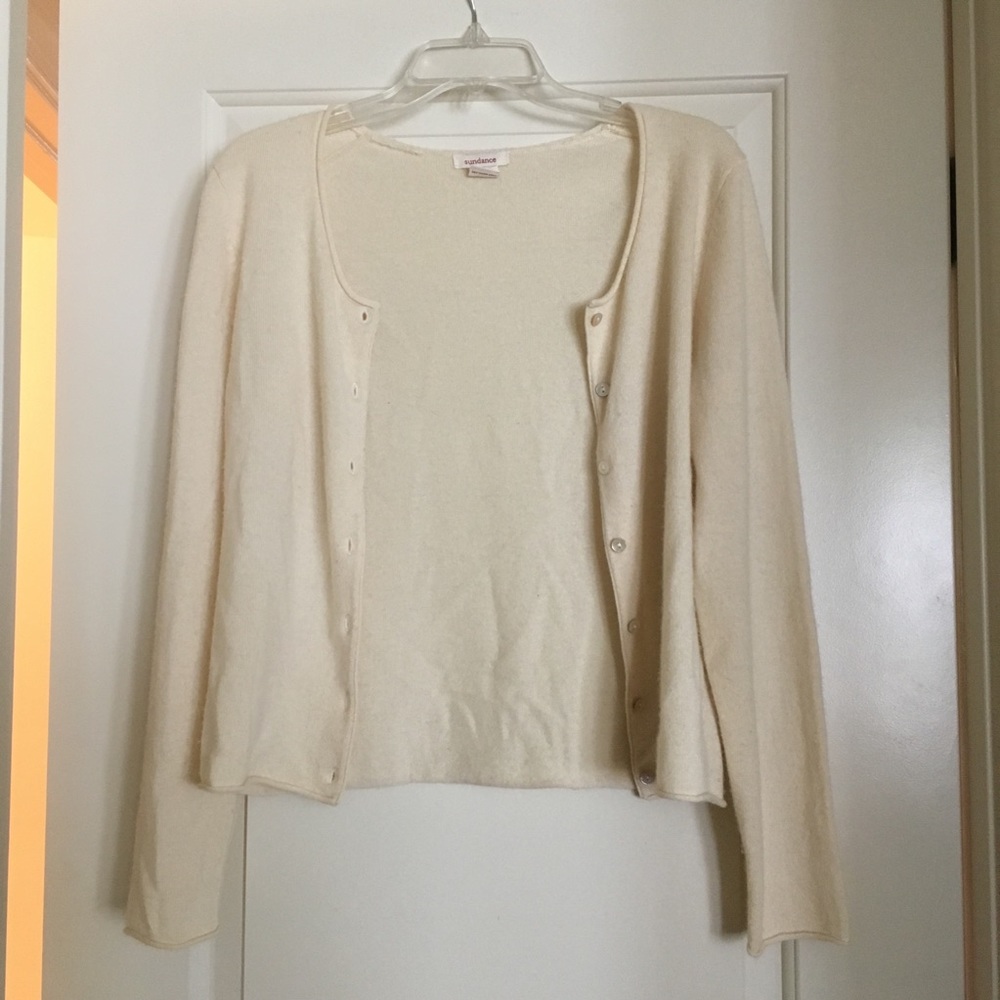 Sundance cashmere cream cardigan